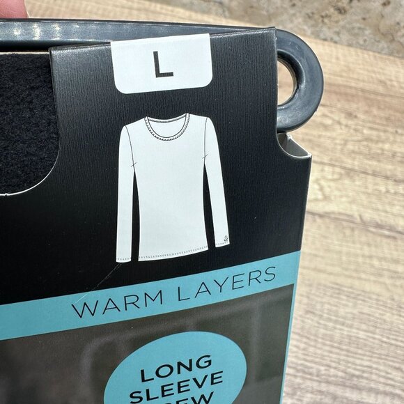 Cuddl Duds Warm Layers Top Womens Size L Black Fleecewear Long Sleeve Crew - Picture 11 of 11